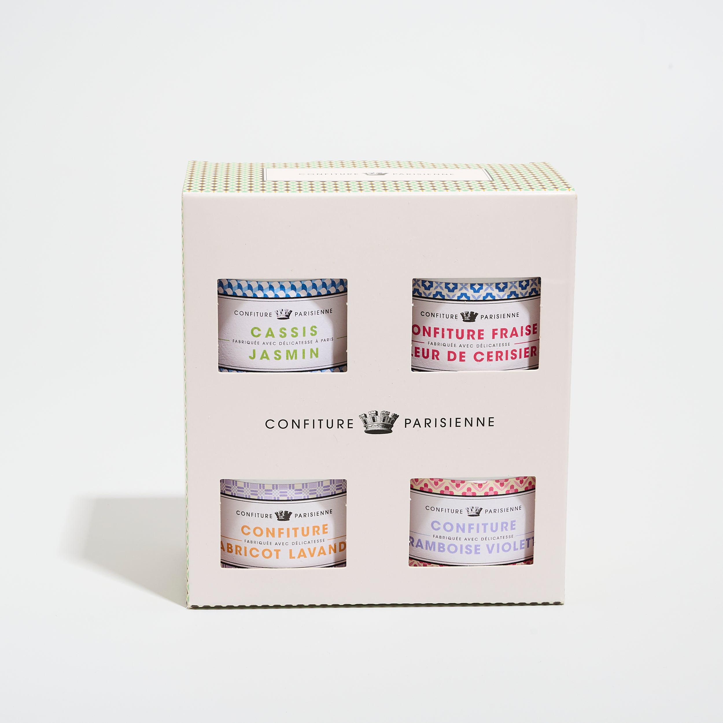 Coffret 4 recettes : Cassis Jasmin, Framboise Violette, Abricot Lavande, Fraise Fleur de cerisier