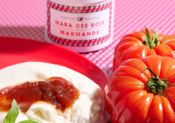 Sweet and sour sandwiches & salad : Tomatoes - Mozzarella - Mara des Bois