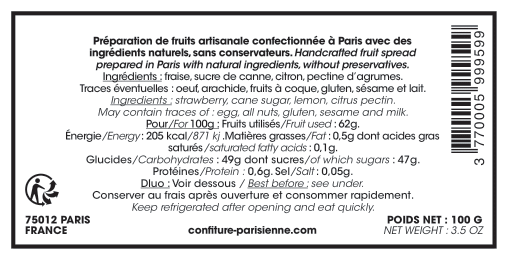 Confiture Parisienne - Strawberry Info