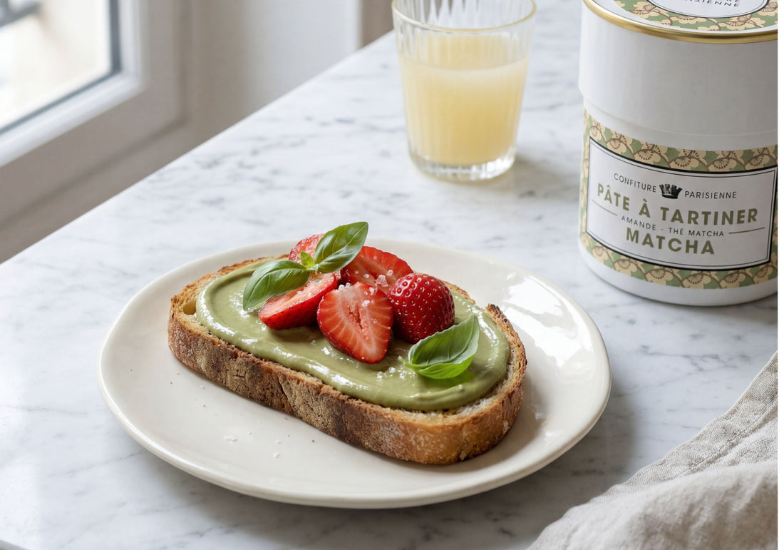 Tartine du matin, fraise et matcha