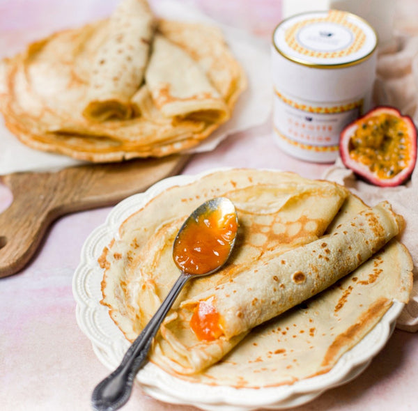 Confiture Parisienne - Recette crêpes à la confiture Carotte, Passion & Vanille