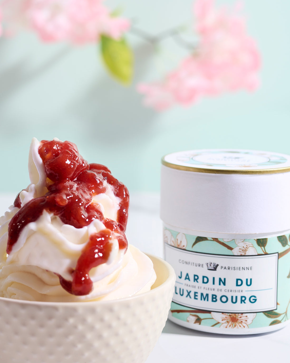 Yaourt glacé nappé de confiture Jardin du Luxembourg