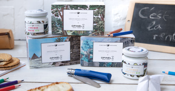 La collaboration entre la maison de couteaux OPINEL x la maison d’images EPINAL x Confiture Parisienne