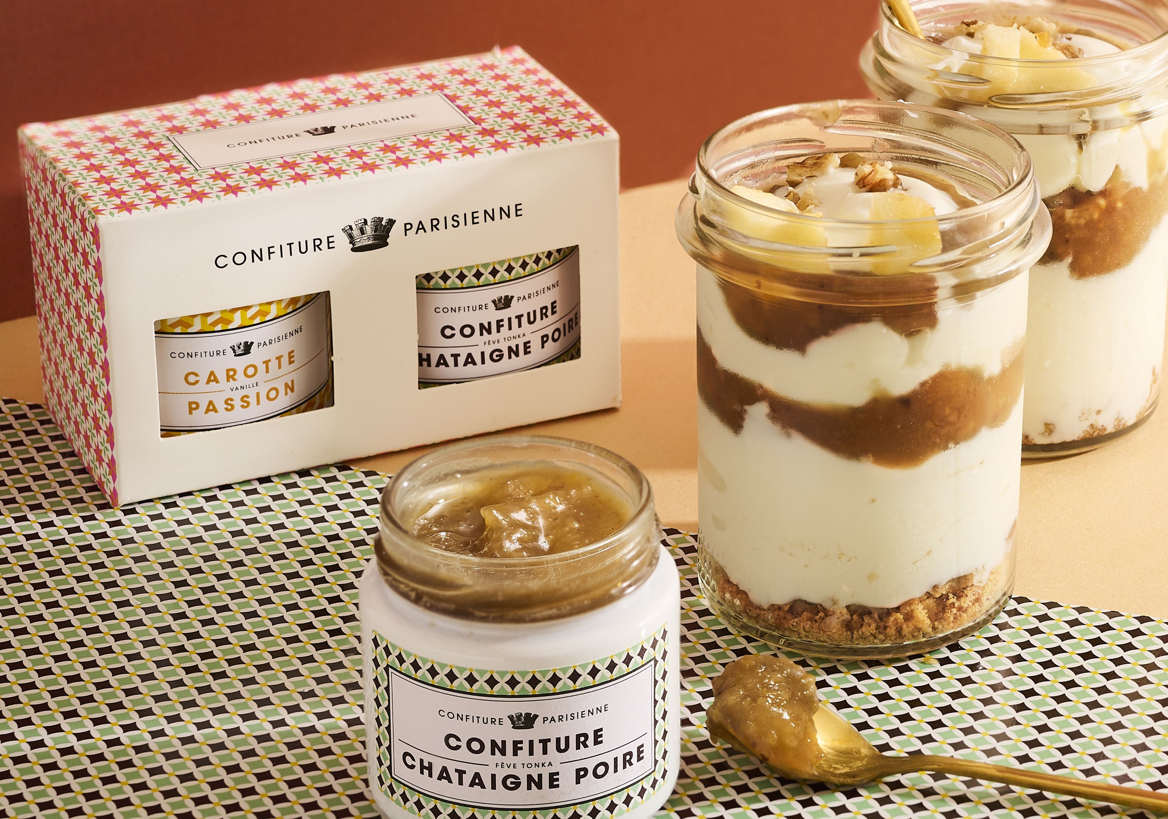 Verrine d'automne à la confiture de châtaigne