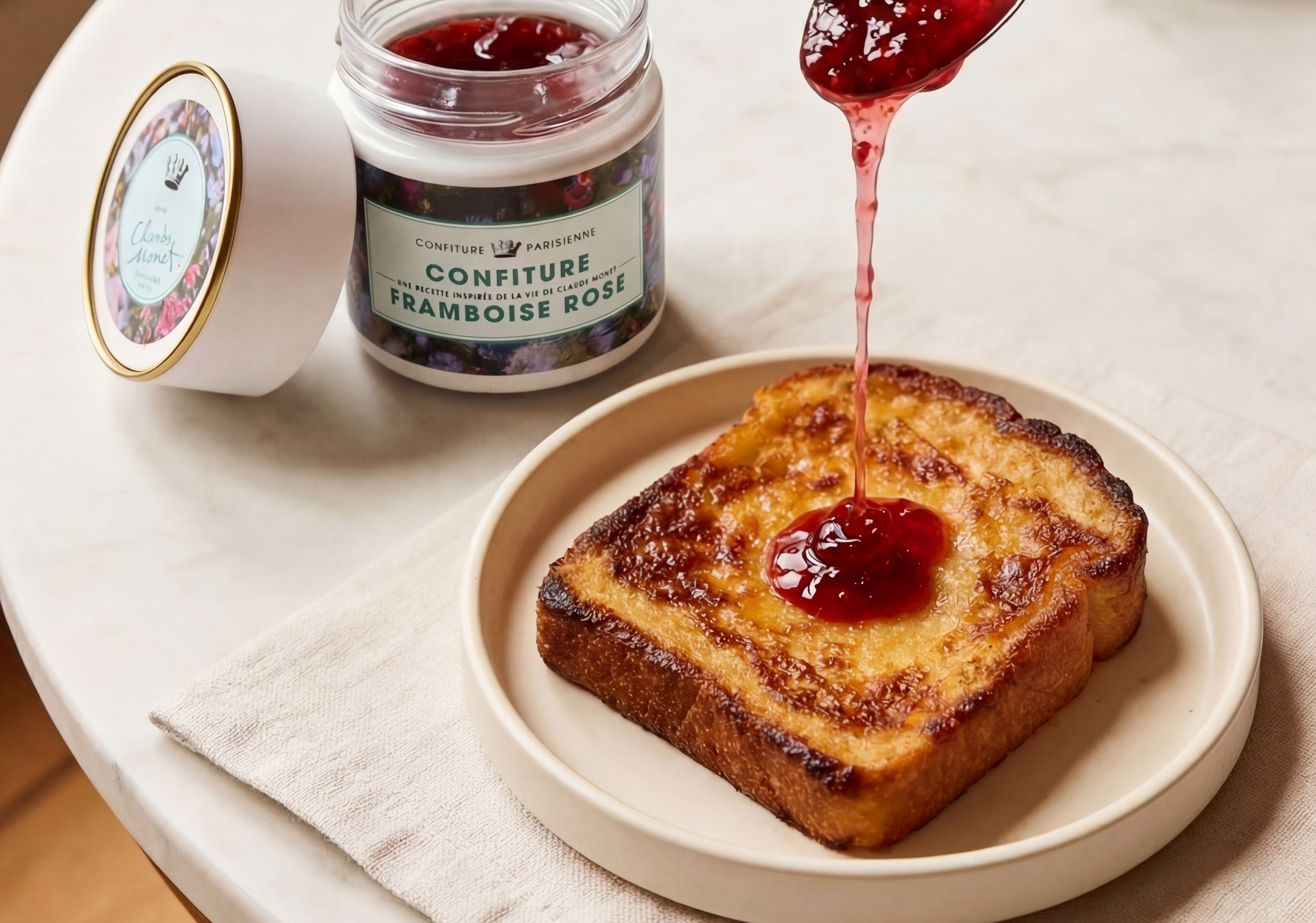 French toast brioche & Confiture Framboise Rose