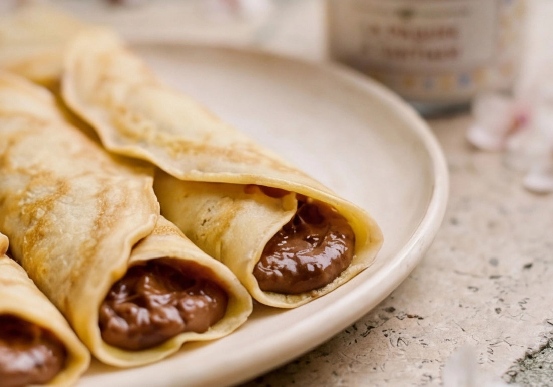 Crêpes roulées "La Pâques à Tartiner" & poire