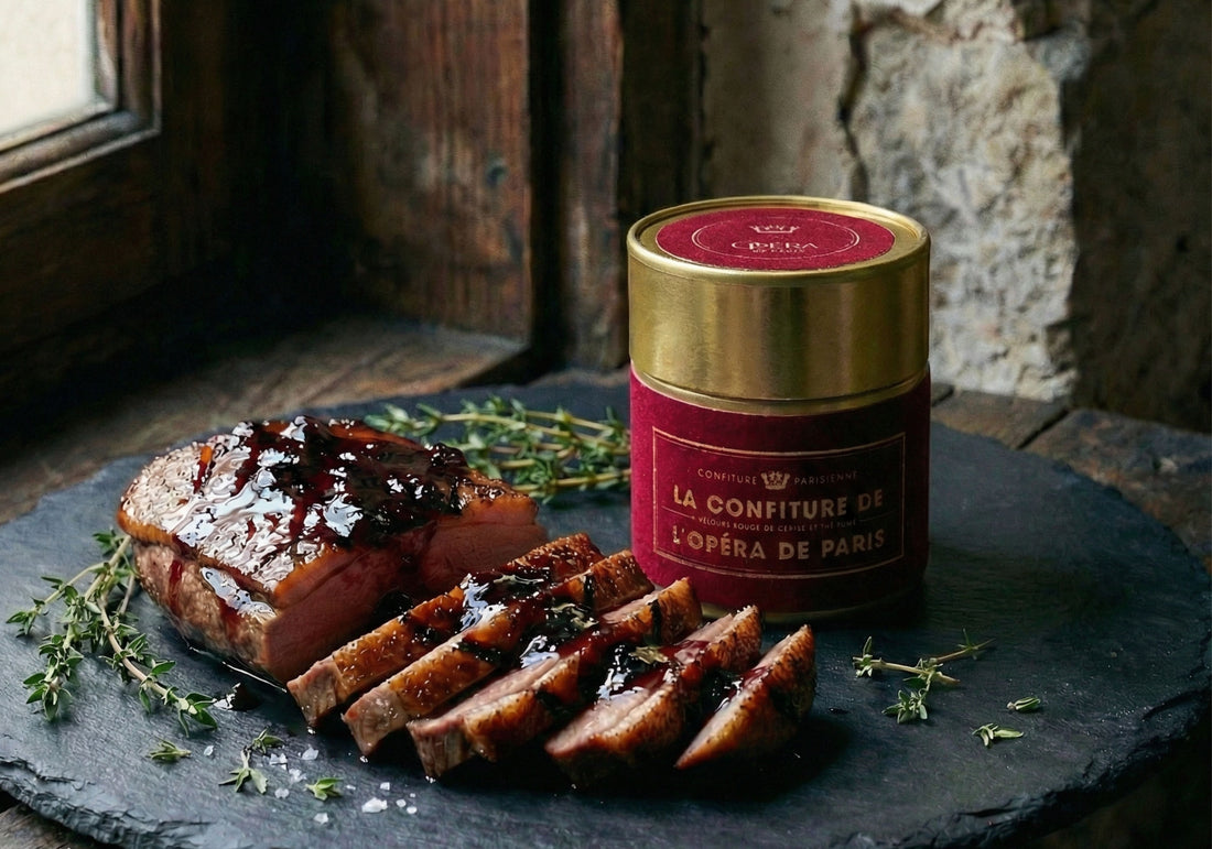 Magret de canard, glaçage cerise thé fumé