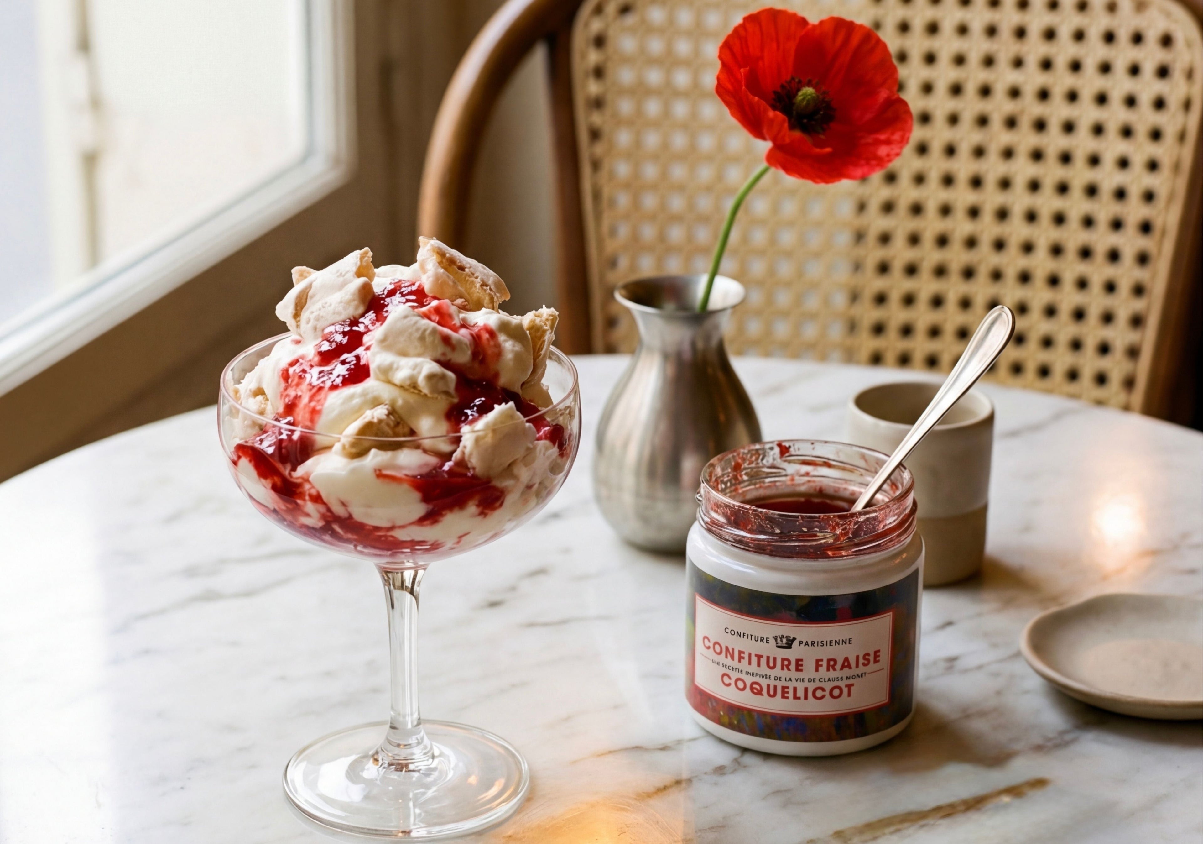 Eton mess & Confiture Fraise Coquelicot
