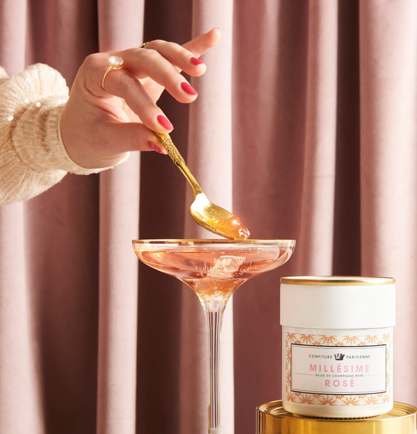 Cocktail à la gelée de champagne rosé