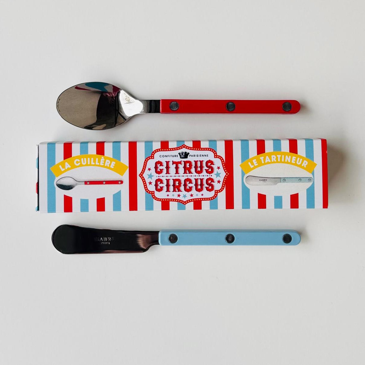 Set de couverts Citrus Circus : cuillère + tartineur