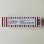 Dos de l'étui du set de couverts Citrus Circus avec mentions et code-barres, sur fond blanc