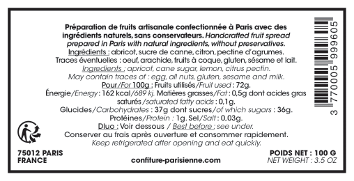 Confiture Parisienne - Info Abricot