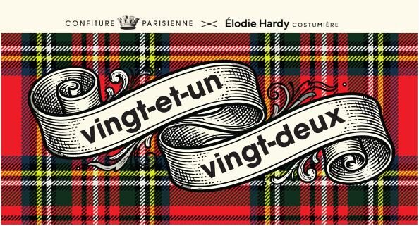 Étiquette de face « vingt-et-un · vingt-deux », tartan royal